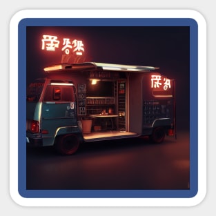 Cyberpunk Tokyo Ramen Food Truck Sticker